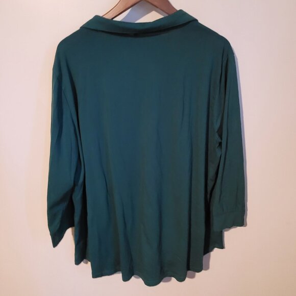 New Choice (Amazon) 3/4 Sleeve Collared Popover Blouse SZ 3X - Picture 4 of 4